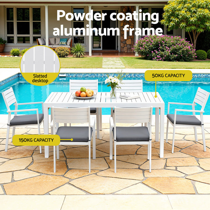 Gardeon Outdoor Dining Set 9PCS Aluminum Extendable Table Chairs Patio Furniture - Homecoze