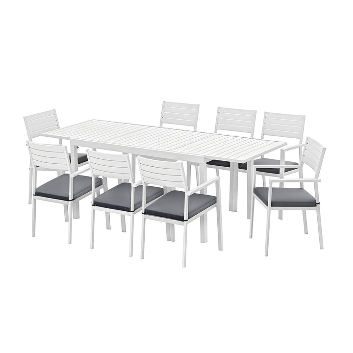 Gardeon Outdoor Dining Set 9PCS Aluminum Extendable Table Chairs Patio Furniture - Homecoze