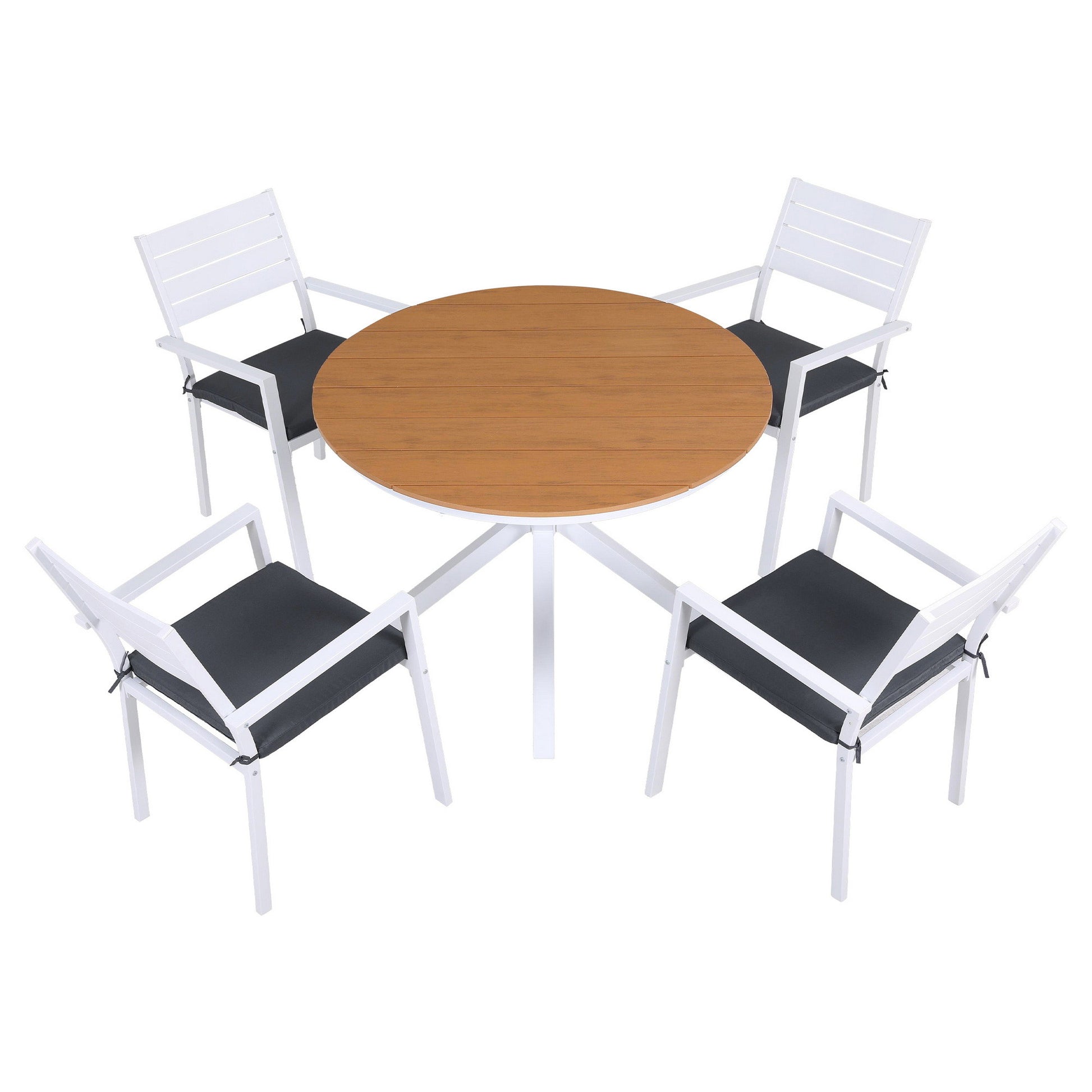 Gardeon Outdoor Dining Set 5 Piece Aluminum WPC Tabletop Patio Furniture - Homecoze