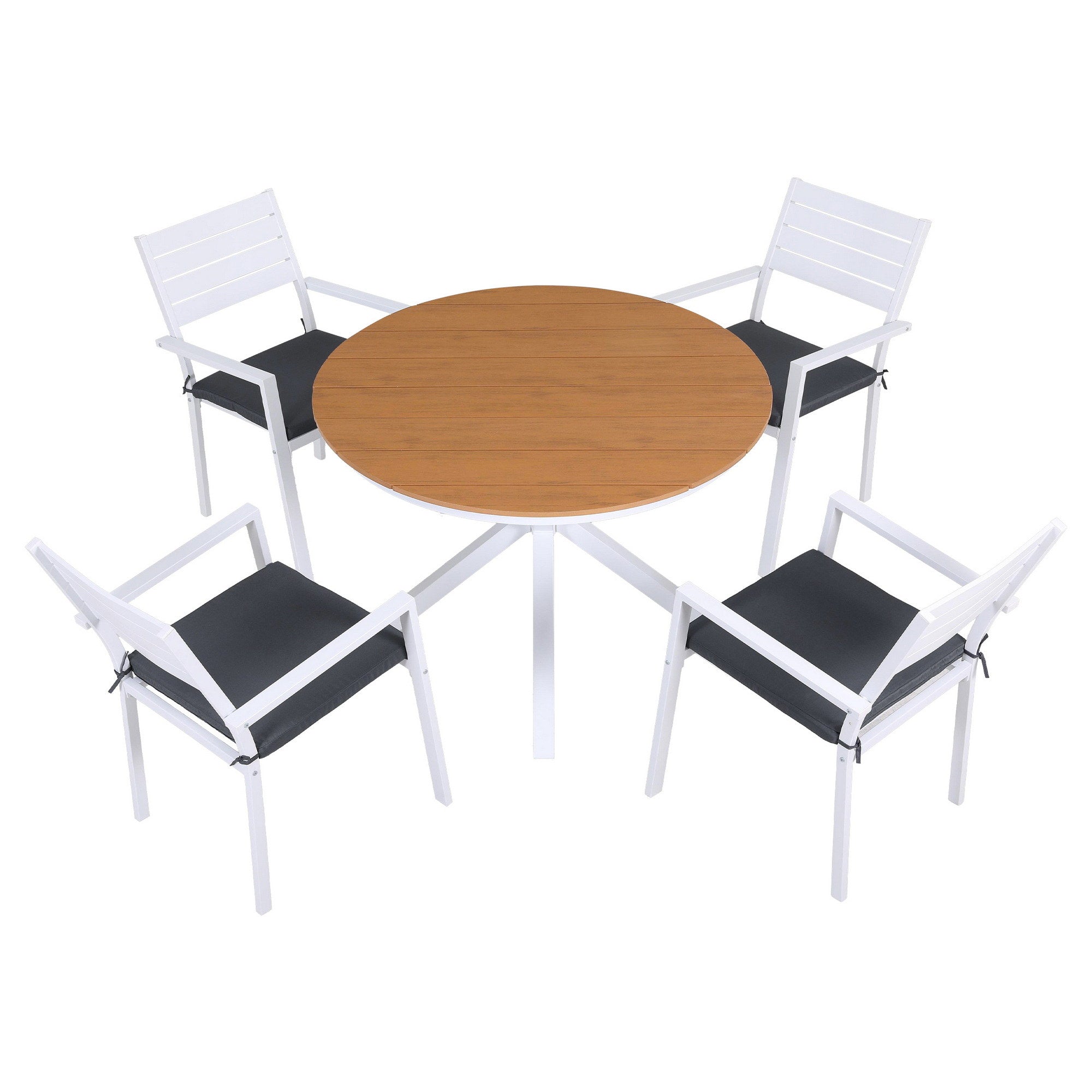 Gardeon Outdoor Dining Set 5 Piece Aluminum WPC Tabletop Patio Furniture - Homecoze