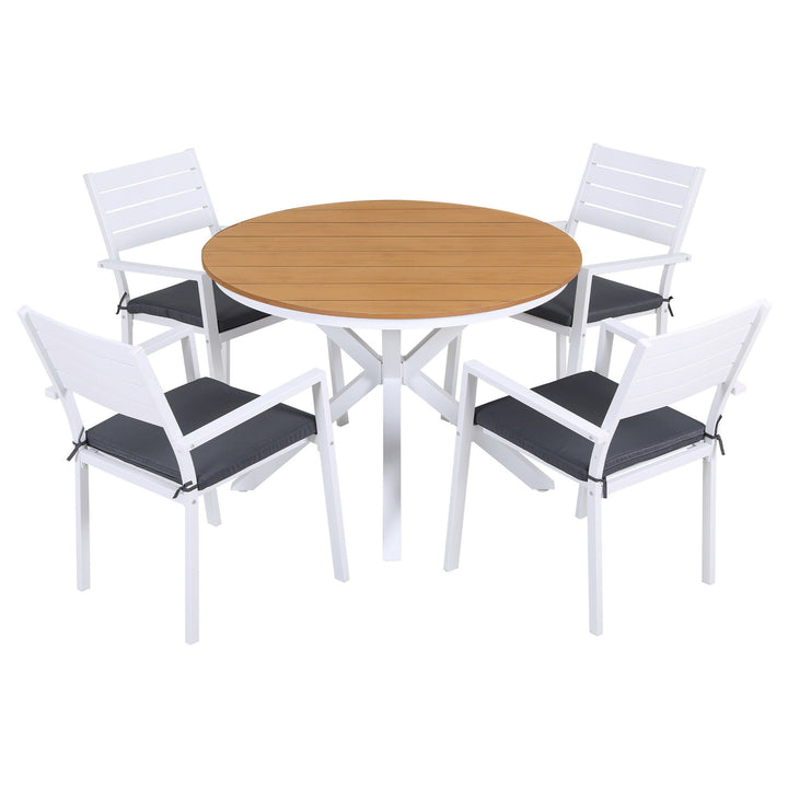 Gardeon Outdoor Dining Set 5 Piece Aluminum WPC Tabletop Patio Furniture - Homecoze