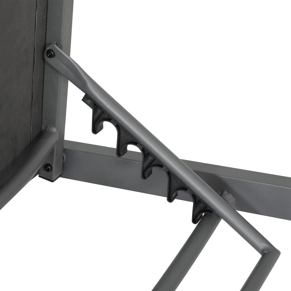 Outdoor Sun Lounger with Wheels - Grey - Homecoze