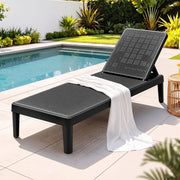5-Position Plastic Rattan Outdoor Sun Lounge – Black