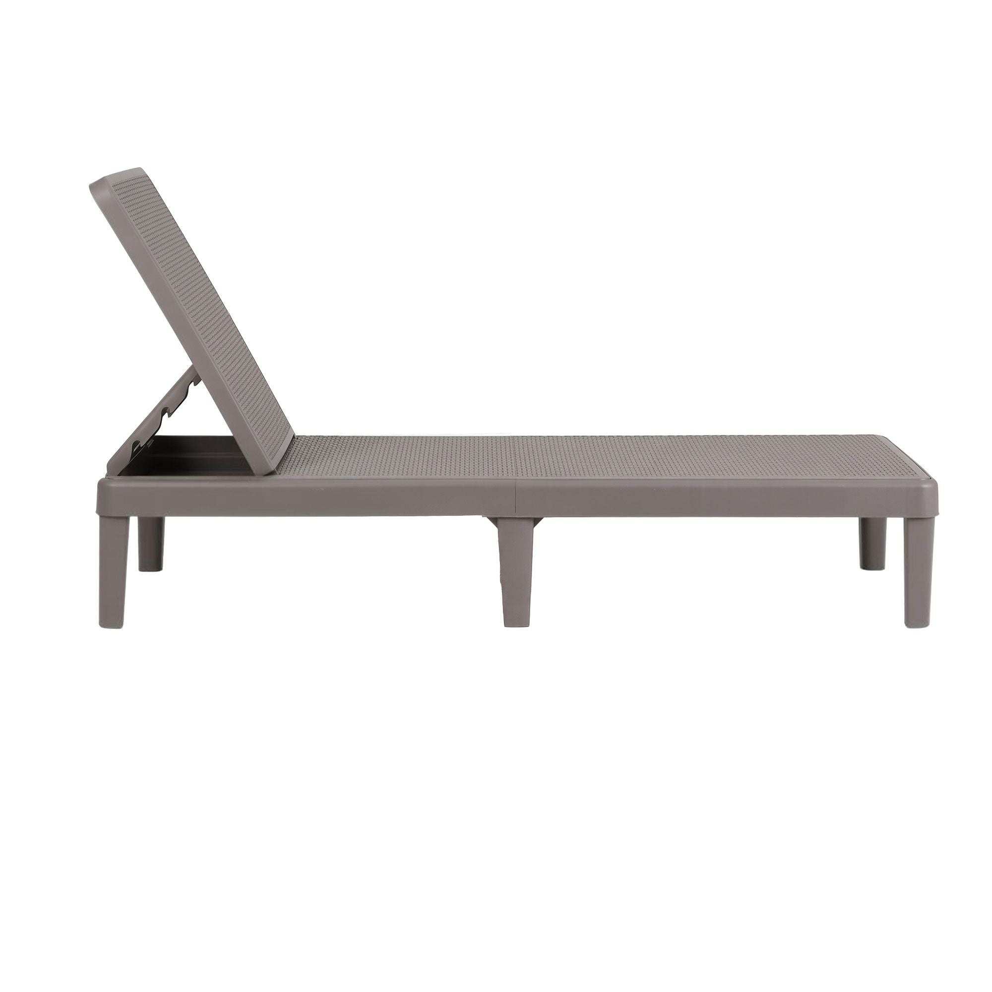 5-Position Plastic Rattan Outdoor Sun Lounge – Brown