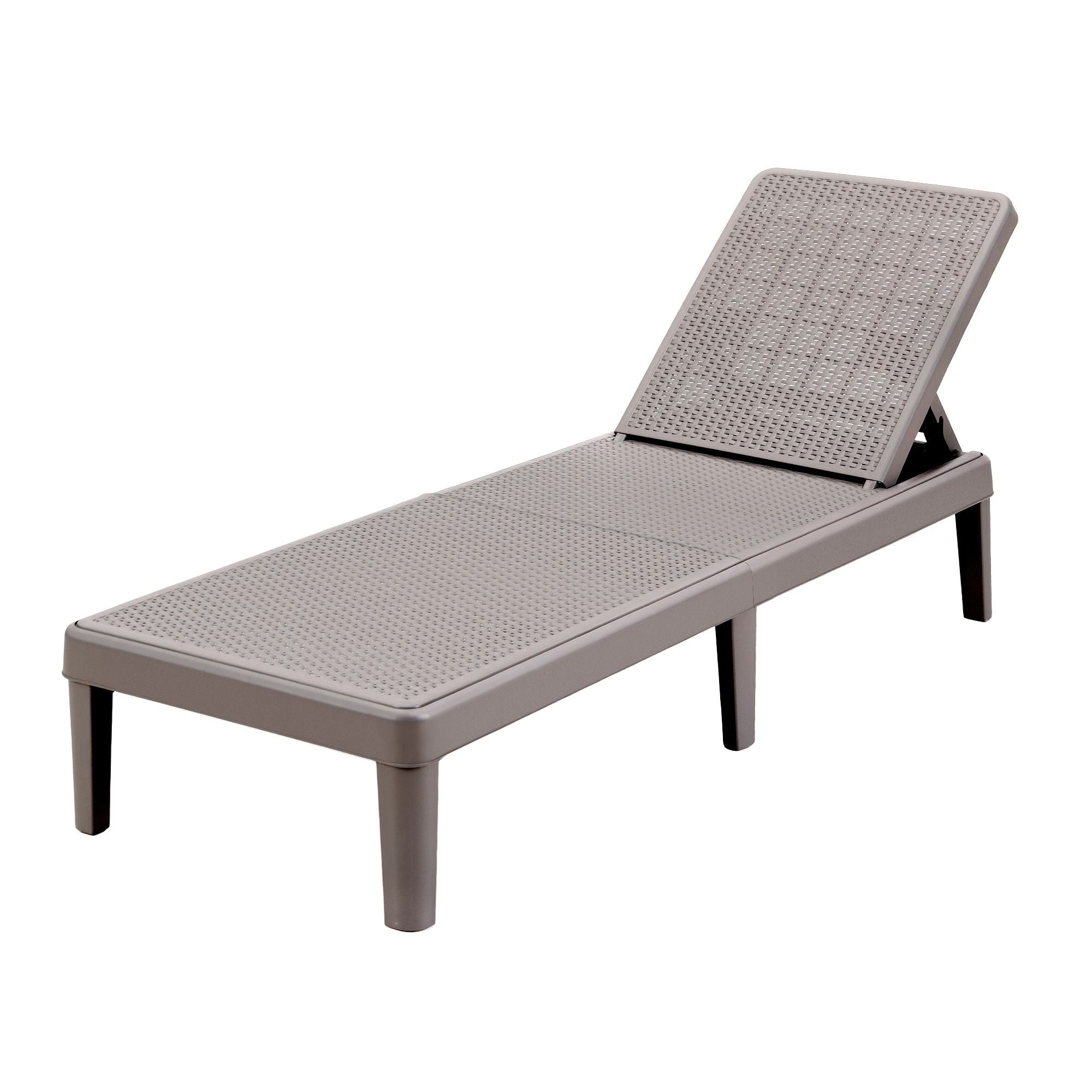 5-Position Plastic Rattan Outdoor Sun Lounge – Brown