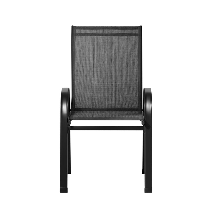 Set of 2 Stackable Outdoor Chairs - Black