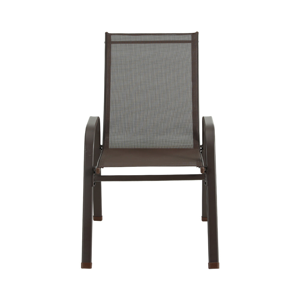 Set of 6 Outdoor Patio Stackable Bistro Chair Set - Brown