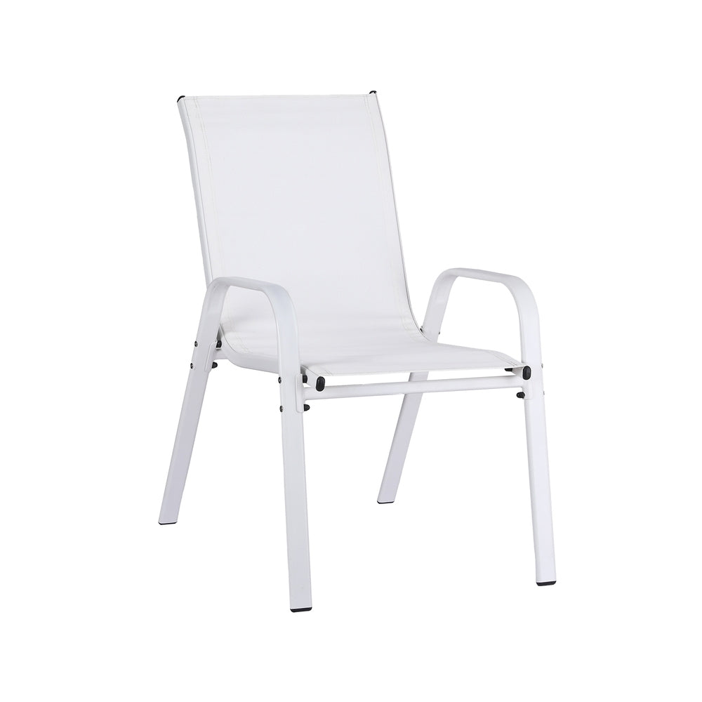 Set of 2 Stackable Outdoor Chairs - White - Homecoze