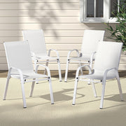 Set of 4 Stackable Outdoor Chairs - White - Homecoze