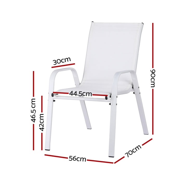 Set of 6 Stackable Outdoor Chairs - White - Homecoze