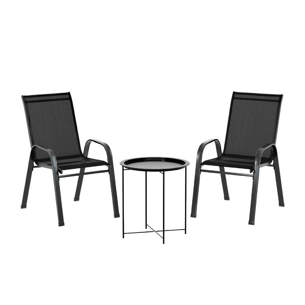 3PC Outdoor Bistro Set - Black - Homecoze