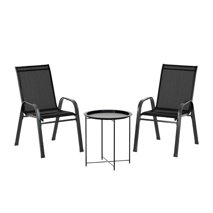 3PC Outdoor Bistro Set - Black - Homecoze