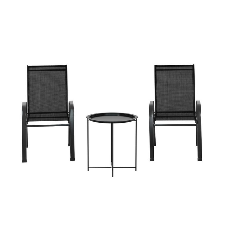 3PC Outdoor Bistro Set - Black - Homecoze