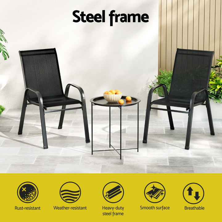 3PC Outdoor Bistro Set - Black - Homecoze
