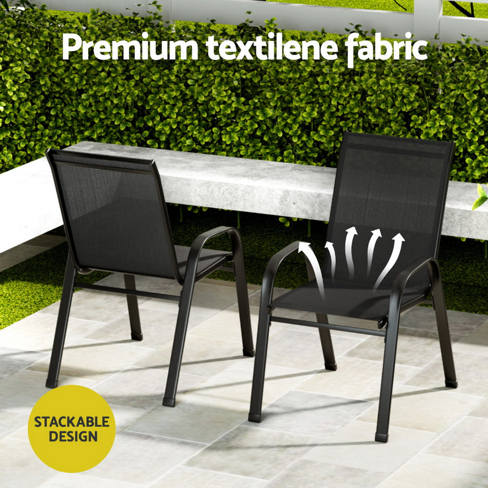 3PC Outdoor Bistro Set - Black - Homecoze