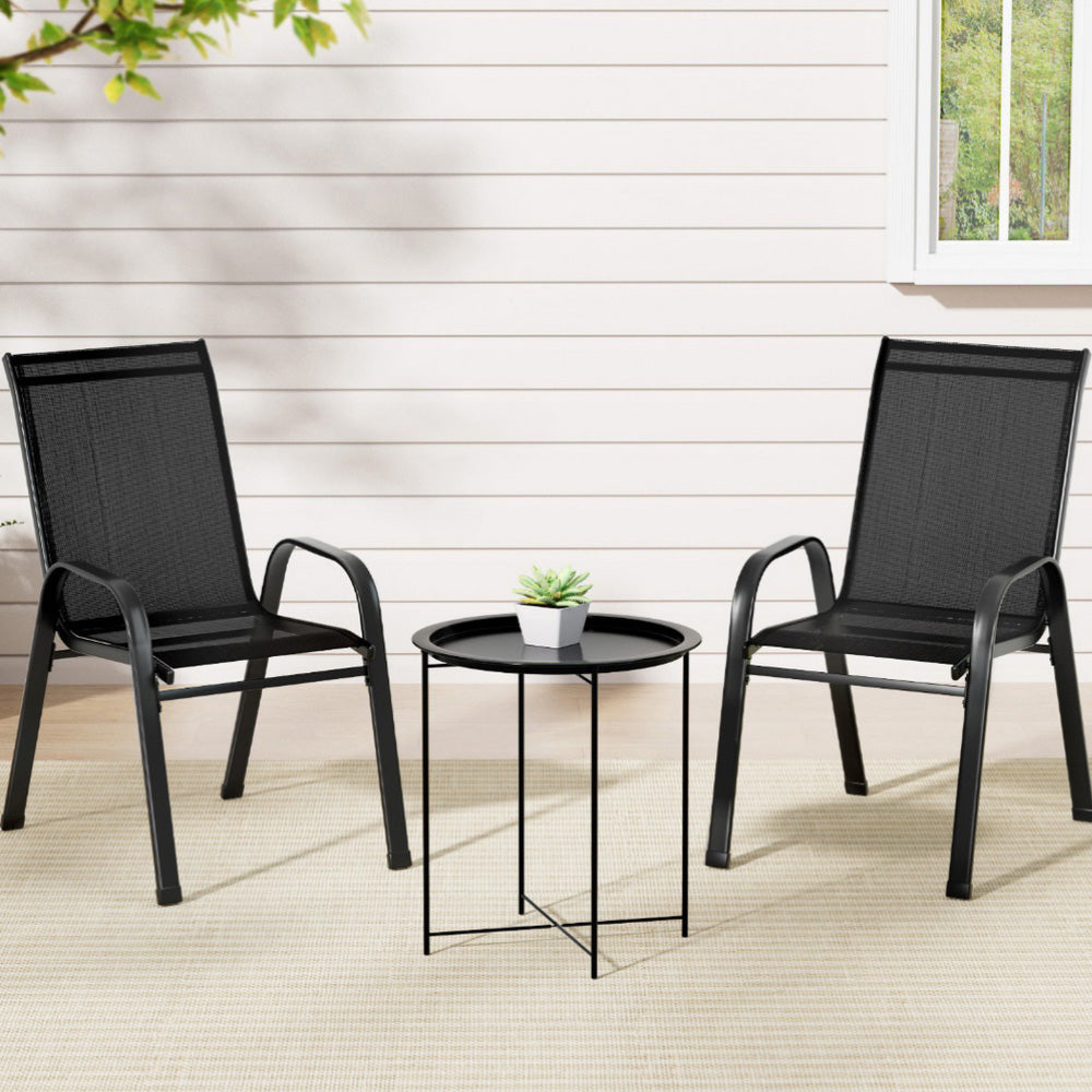 3PC Outdoor Bistro Set - Black - Homecoze