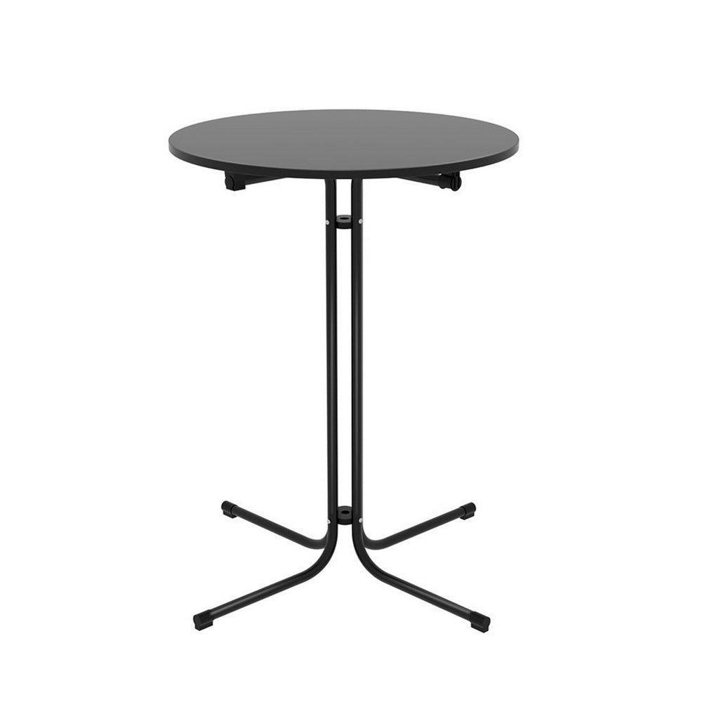 Gardeon Outdoor Bar Table Round Folding Desk Top 109cm Patio Furniture Black - Homecoze