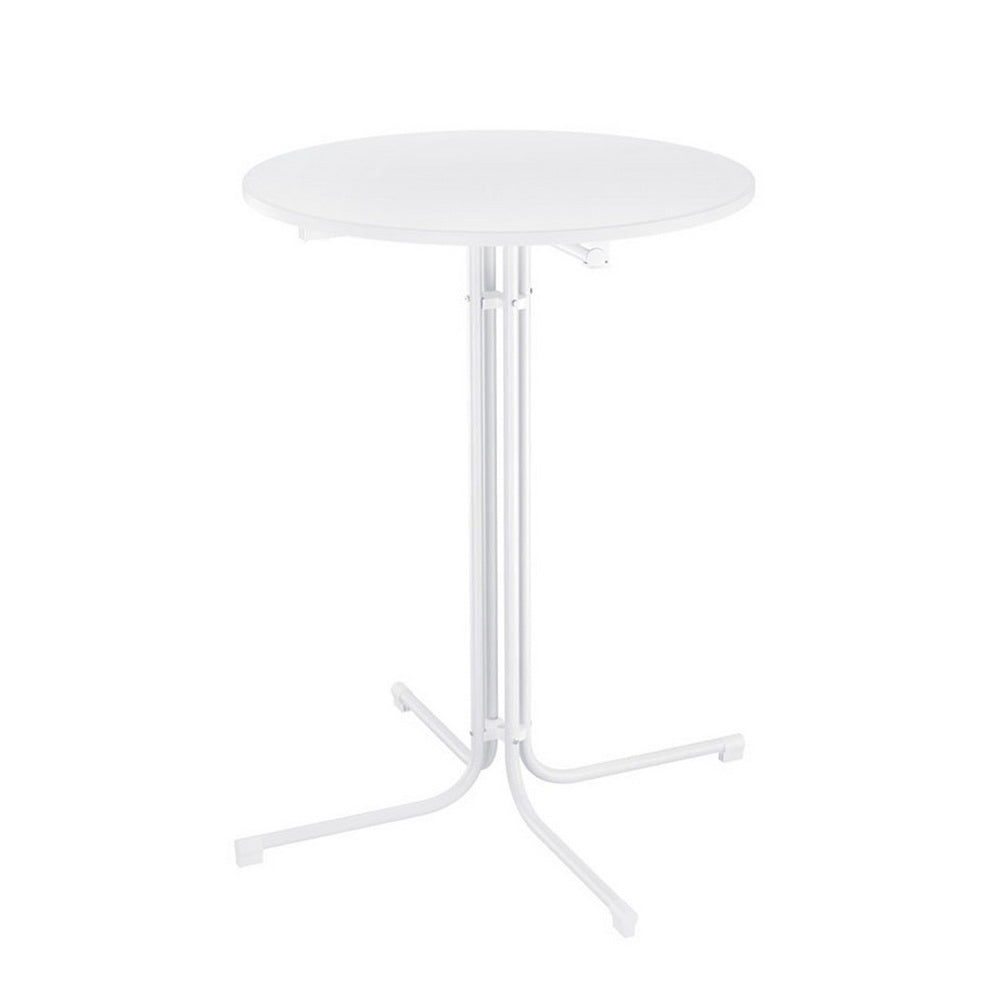 Gardeon Outdoor Bar Table Round Folding Desk Top 109cm Patio Furniture White - Homecoze