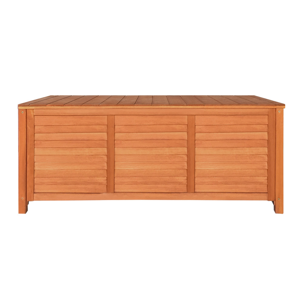 Outdoor Fir Wooden Storage Bench - Brown - Homecoze