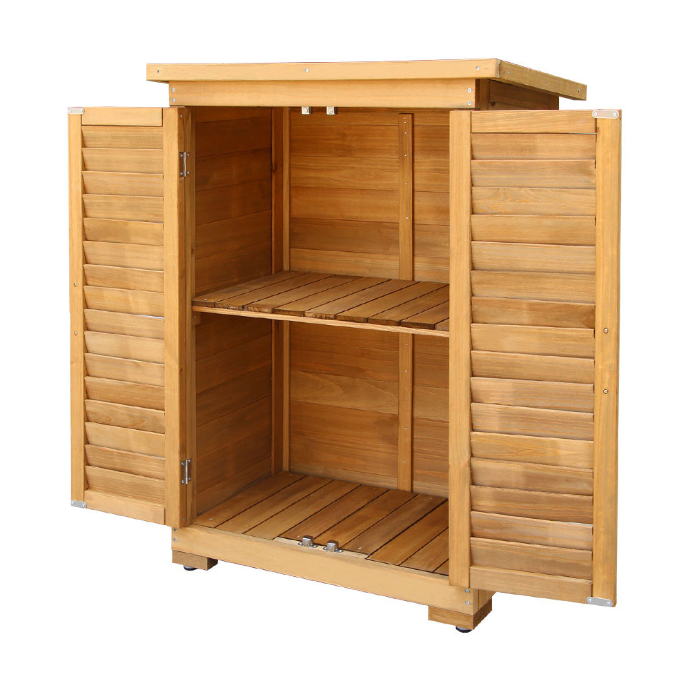 Portable Outdoor Wooden Garden Storage Cabinet - Homecoze
