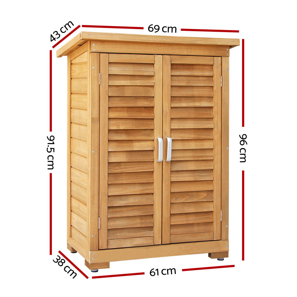Portable Outdoor Wooden Garden Storage Cabinet - Homecoze