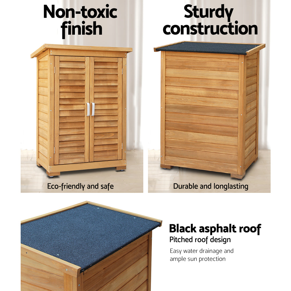 Portable Outdoor Wooden Garden Storage Cabinet - Homecoze