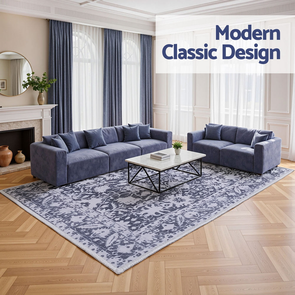 Artiss Floor Rug 240X340cm Soft Velvet Washable Modern Area Rug Floor Carpet Mat - Homecoze