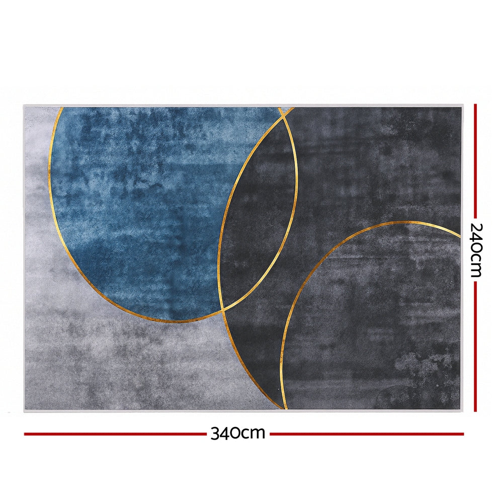 Artiss Washable Floor Rug 240X340cm Large Geometric Area Rug Modern Floor Carpet - Homecoze