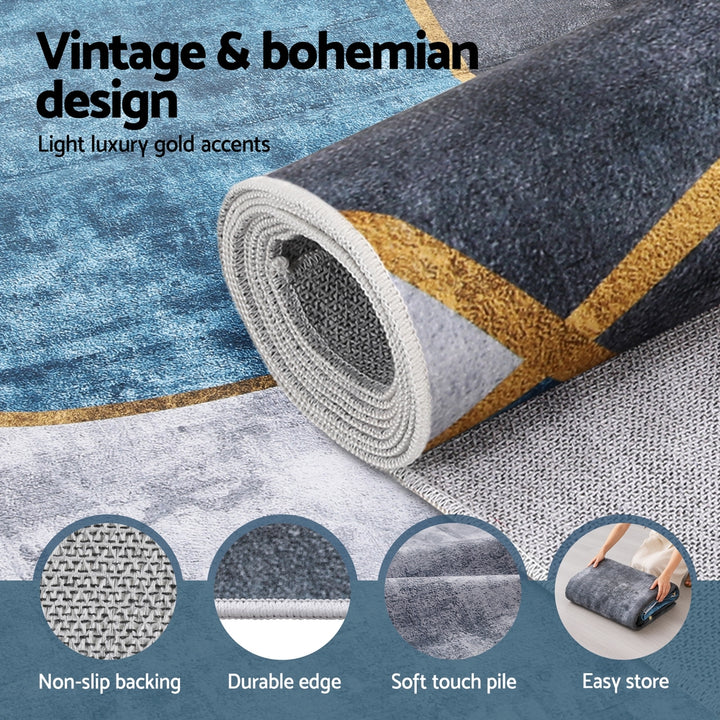 Artiss Washable Floor Rug 240X340cm Large Geometric Area Rug Modern Floor Carpet - Homecoze