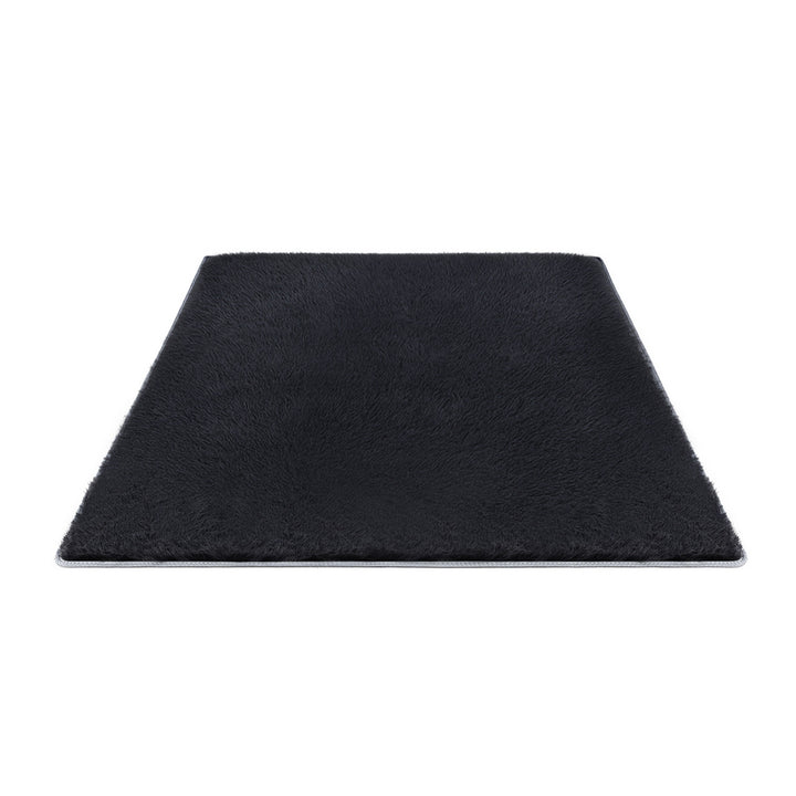 Artiss Floor Rug 140x200cm Plush Area Shaggy Rug Living Room Bedroom Carpet Black - Homecoze