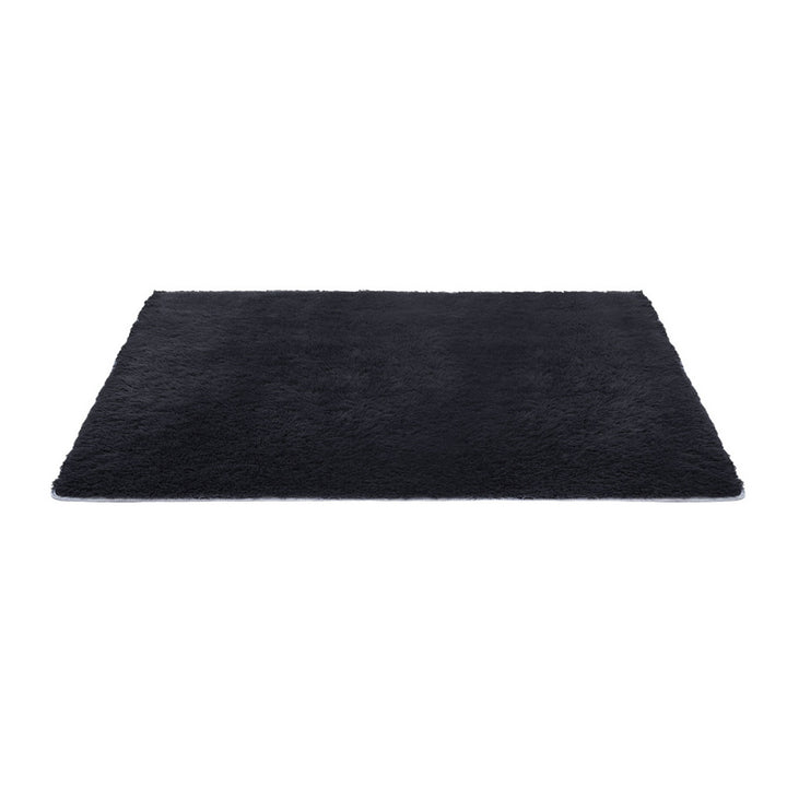 Artiss Floor Rug 140x200cm Plush Area Shaggy Rug Living Room Bedroom Carpet Black - Homecoze