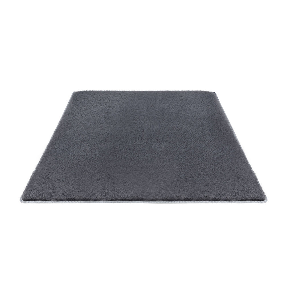 Artiss Floor Rug 140x200cm Plush Area Shaggy Rug Living Room Bedroom Carpet Grey - Homecoze
