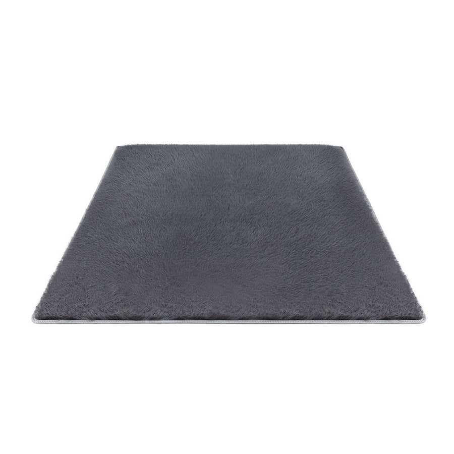 Artiss Floor Rug 140x200cm Plush Area Shaggy Rug Living Room Bedroom Carpet Grey - Homecoze