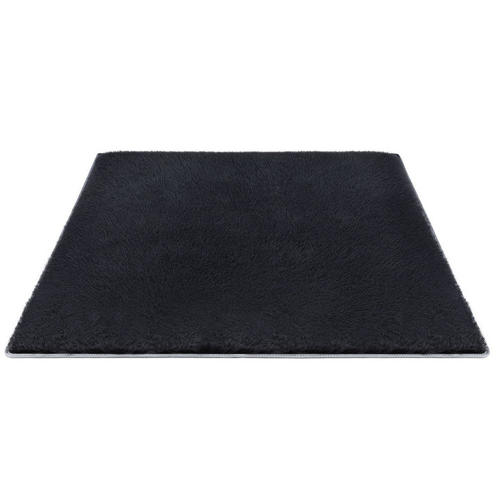 Artiss Floor Rug 160x230cm Plush Area Shaggy Rug Living Room Bedroom Carpet Black - Homecoze