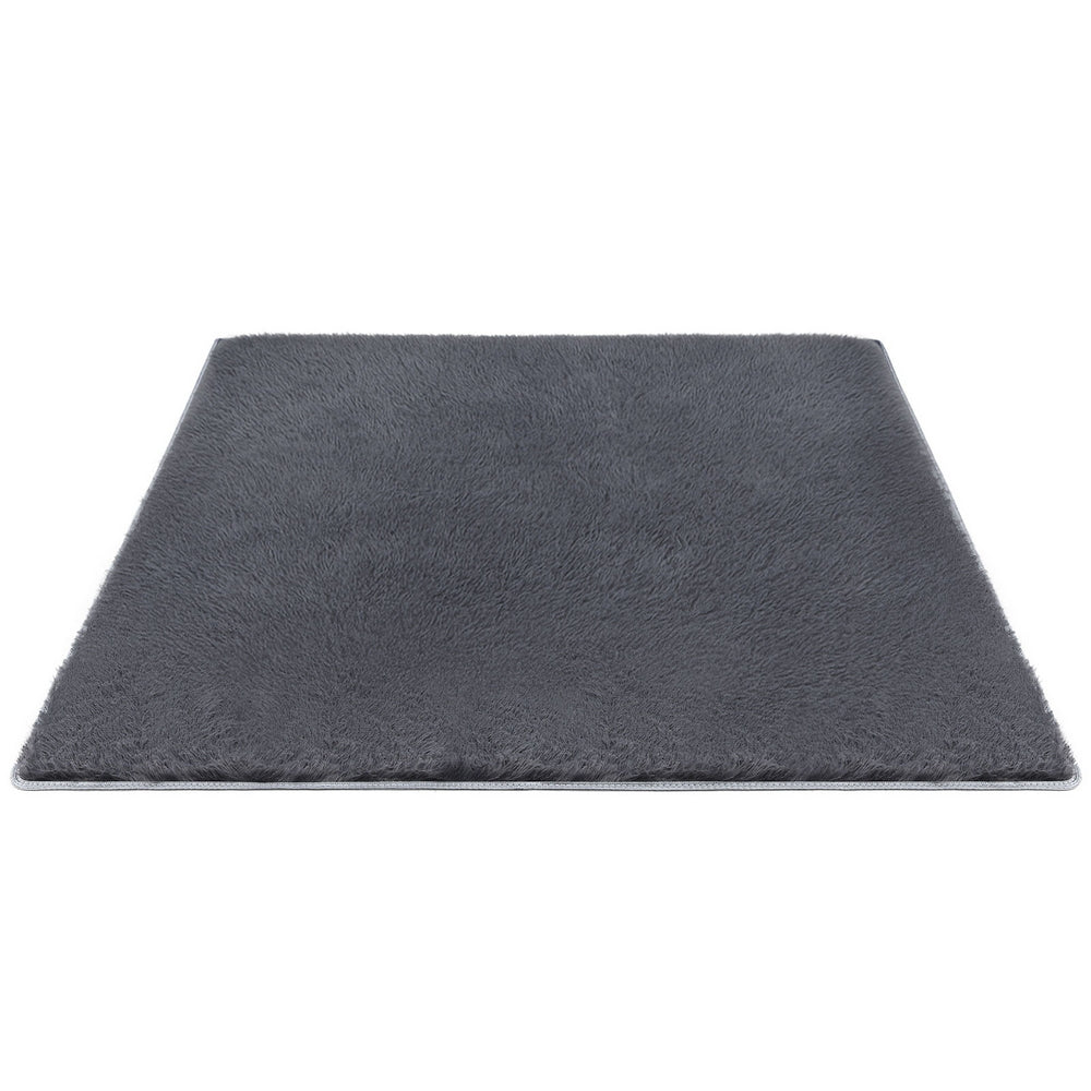 Artiss Floor Rug 160x230cm Plush Area Shaggy Rug Living Room Bedroom Carpet Grey - Homecoze