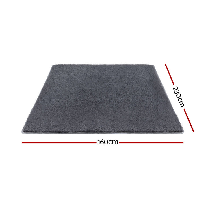 Artiss Floor Rug 160x230cm Plush Area Shaggy Rug Living Room Bedroom Carpet Grey - Homecoze