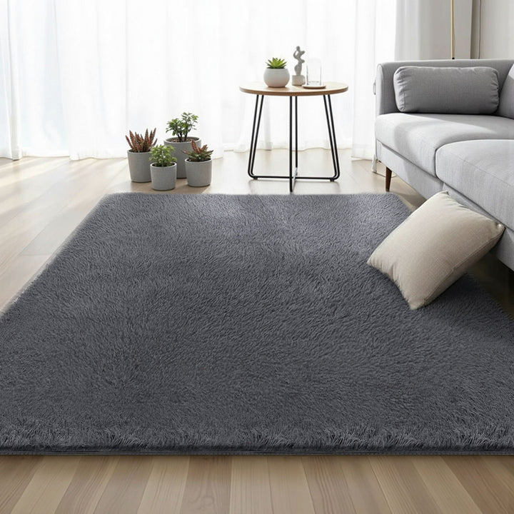 Artiss Floor Rug 160x230cm Plush Area Shaggy Rug Living Room Bedroom Carpet Grey - Homecoze