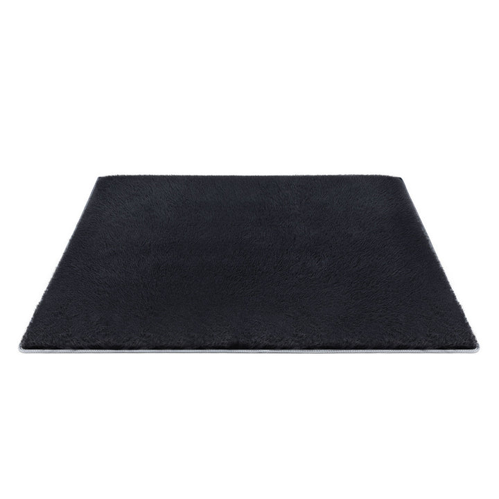 Artiss Floor Rug 200x230cm Plush Area Shaggy Rug Living Room Bedroom Carpet Black - Homecoze