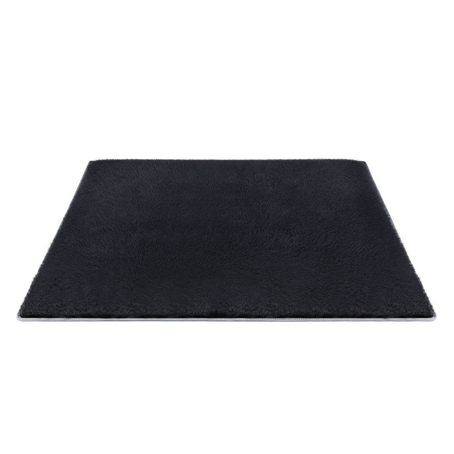Artiss Floor Rug 200x230cm Plush Area Shaggy Rug Living Room Bedroom Carpet Black - Homecoze