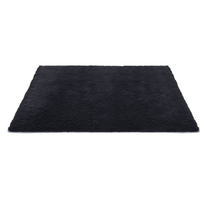 Artiss Floor Rug 200x230cm Plush Area Shaggy Rug Living Room Bedroom Carpet Black - Homecoze