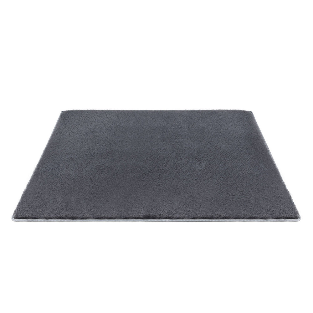 Artiss Floor Rug 200x230cm Plush Area Shaggy Rug Living Room Bedroom Carpet Grey - Homecoze
