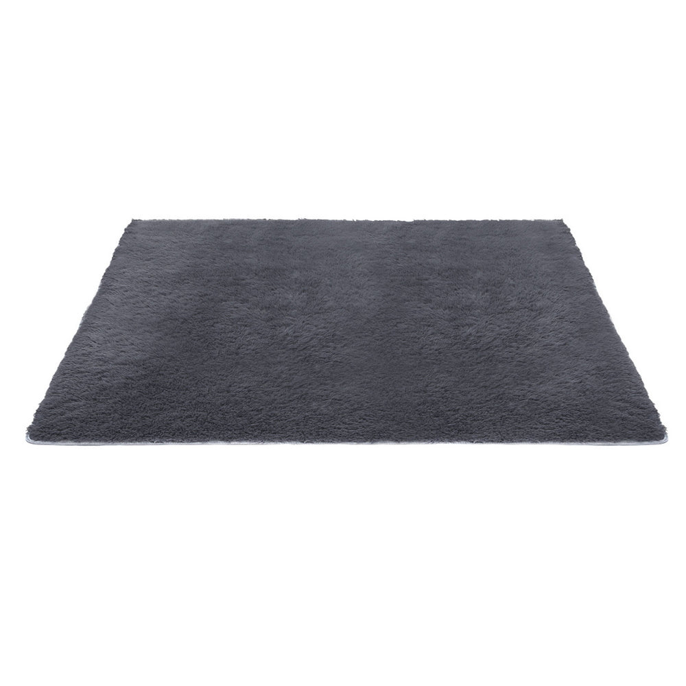 Artiss Floor Rug 200x230cm Plush Area Shaggy Rug Living Room Bedroom Carpet Grey - Homecoze