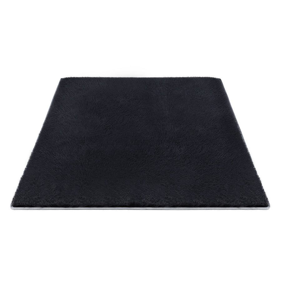 Artiss Floor Rug 200x290cm Plush Area Shaggy Rug Living Room Bedroom Carpet Black - Homecoze