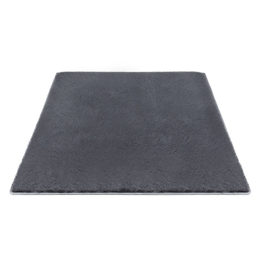 Artiss Floor Rug 200x290cm Plush Area Shaggy Rug Living Room Bedroom Carpet Grey - Homecoze