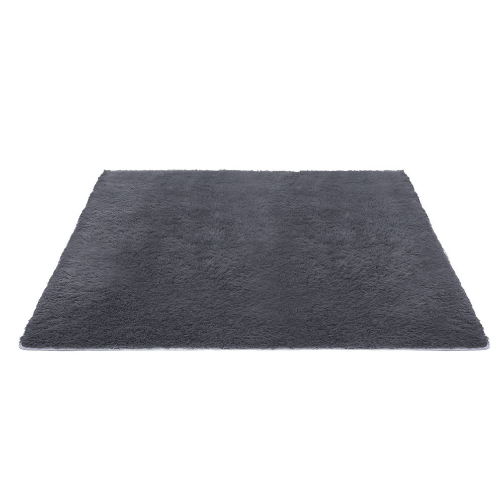 Artiss Floor Rug 200x290cm Plush Area Shaggy Rug Living Room Bedroom Carpet Grey - Homecoze