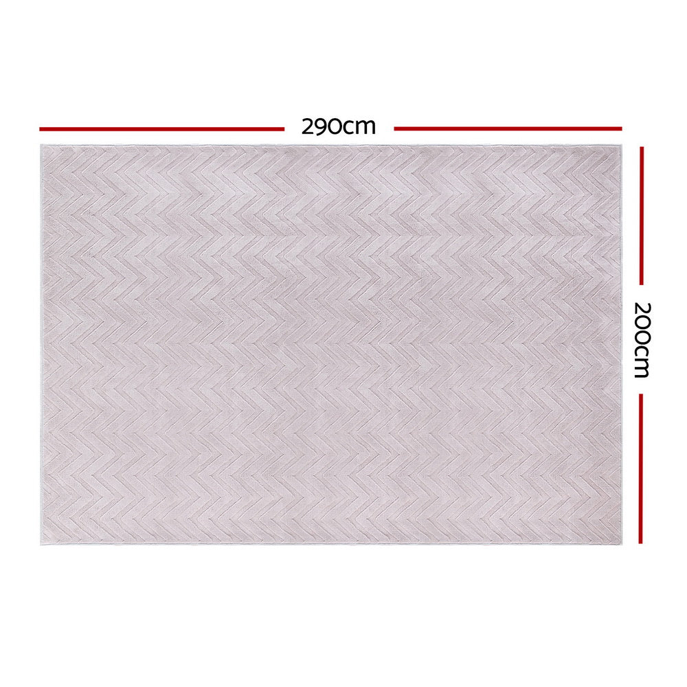 Artiss Rug 200x290cm Area Rug Washable Mat Large Carpet Microfiber Ripple - Homecoze