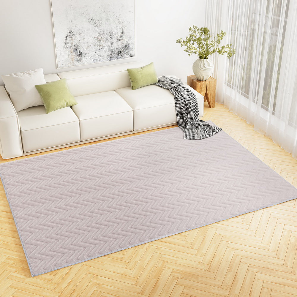 Artiss Rug 200x290cm Area Rug Washable Mat Large Carpet Microfiber Ripple - Homecoze