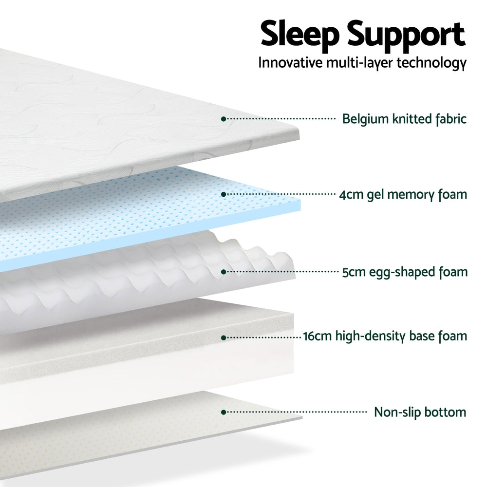 Lyra (King Single) Cool Gel Foam Springless Mattress | 25cm - Homecoze