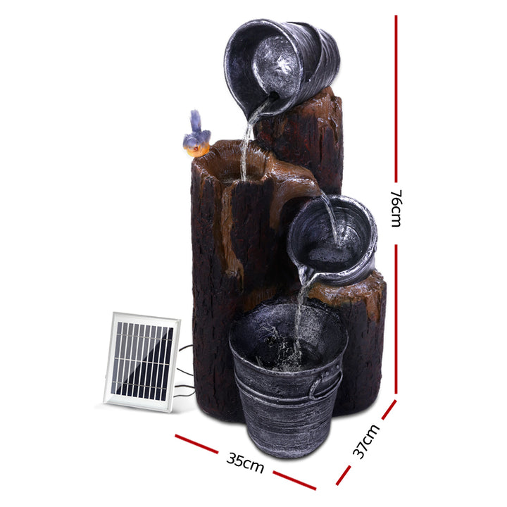 3 Tier Bucket Solar Water Fountain 76cm - Homecoze