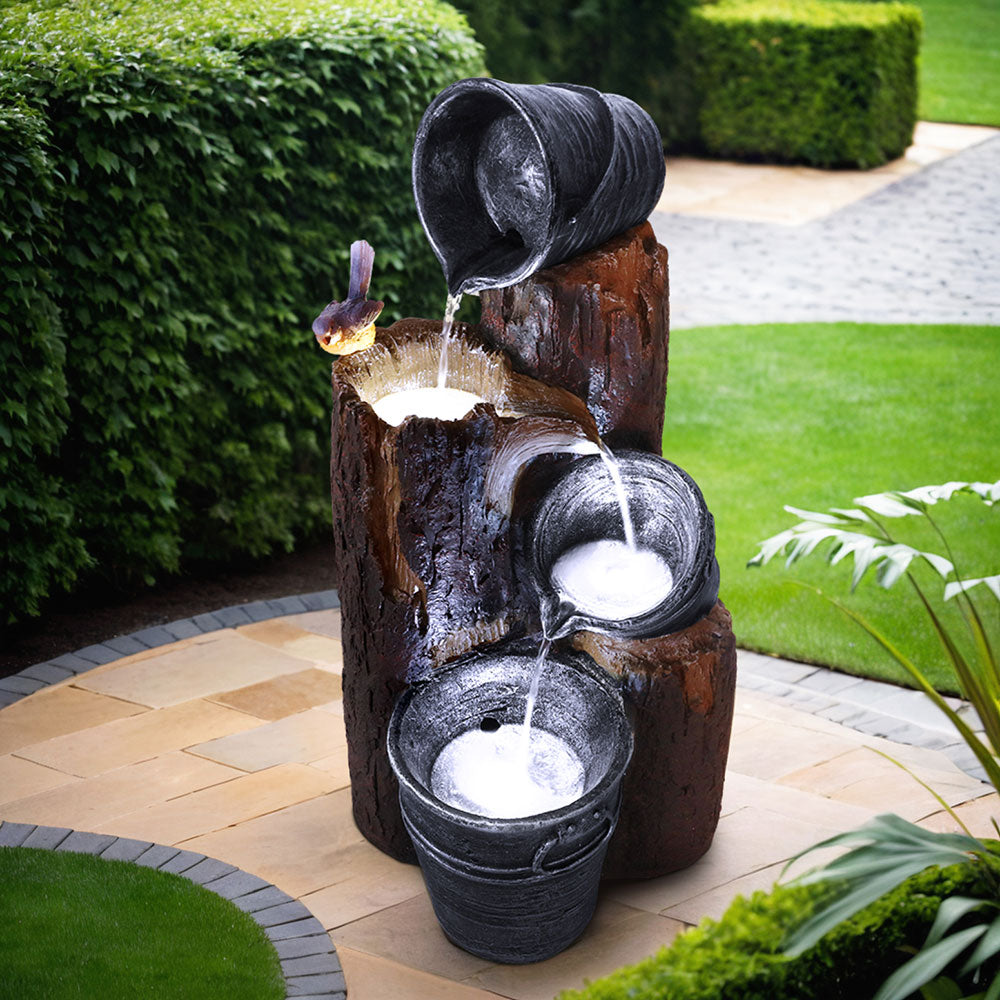 3 Tier Bucket Solar Water Fountain 76cm - Homecoze
